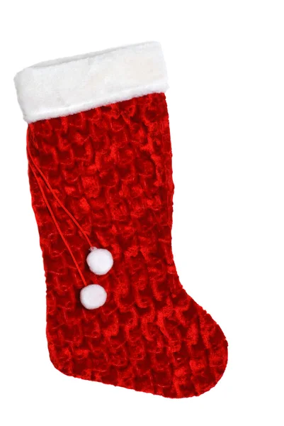 Изолированный рождественский носок — стоковое фото