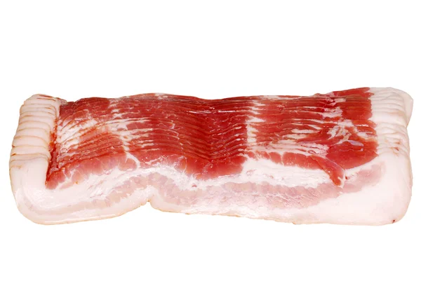 Bacon crudo isolato — Foto Stock