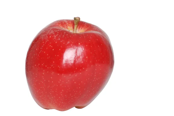 Isolated red apple with focus on the stem — Stock Photo, Image