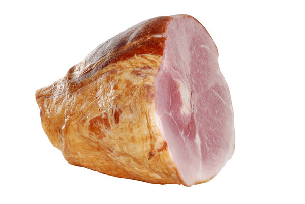 Isolated smoked ham