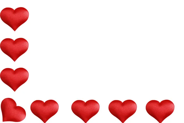 L 形バレンタイン ハートの罫線 — ストック写真