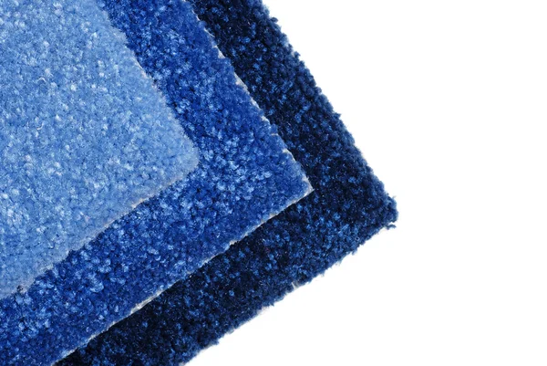 Sombras de muestras de alfombra azul — Foto de Stock