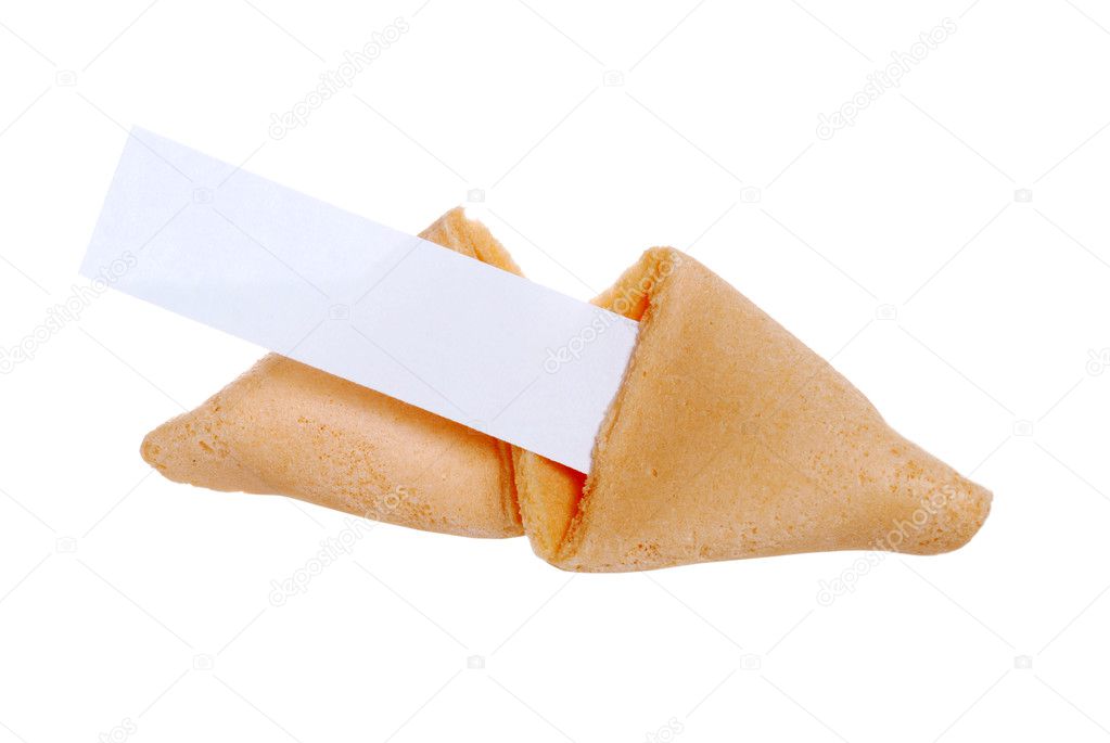 Isolated blank fortune cookie