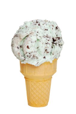 Isolated mint chocolate chip ice cream clipart