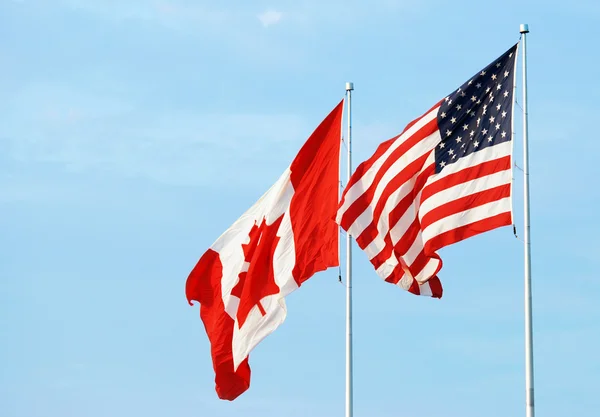 캐나다 미국 국기 — 스톡 사진
