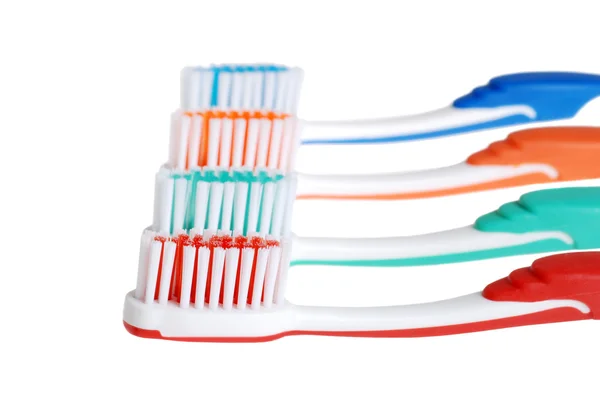Цветная зубная щетка — стоковое фото