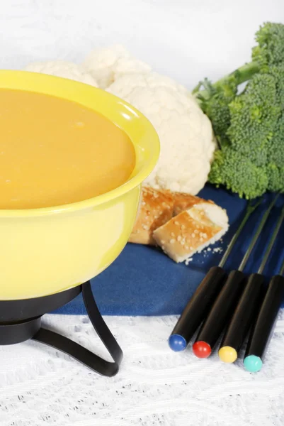 Fechar o fondue de queijo — Fotografia de Stock