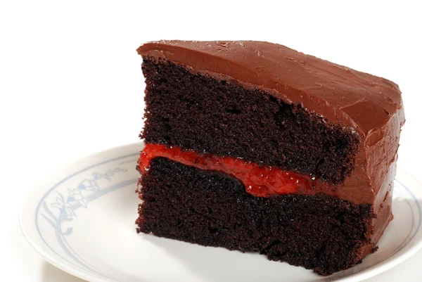 Çift çikolatalı çilekli pasta — Stok fotoğraf