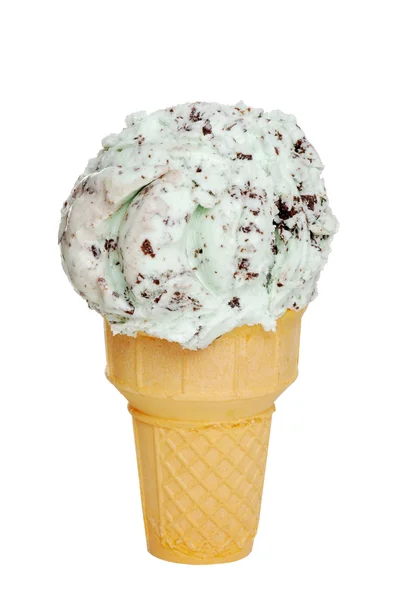 Isolated mint chocolate chip ice cream — Stock Photo, Image