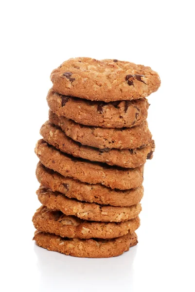 Pila de galletas de chispas de chocolate de avena —  Fotos de Stock