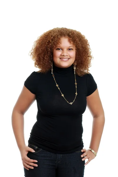 Woman wearing black jeans and top — Stock Photo, Image