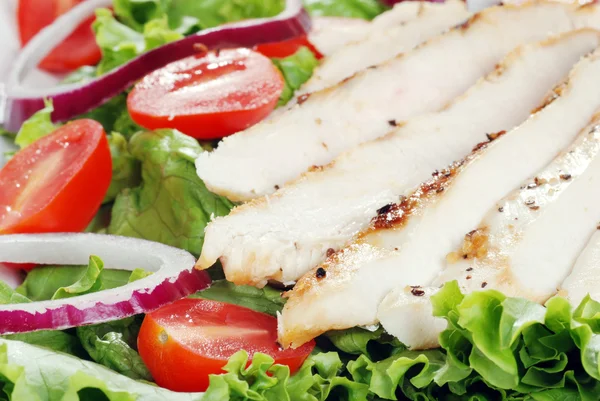 Closeup of grilled chicken salad — Stock Photo, Image