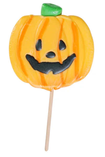 Halloween pumpkin lollipop — Stock Photo, Image