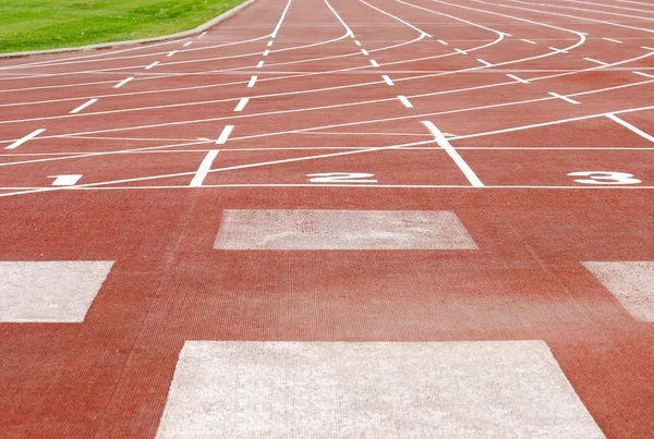 Outdoor sports track focus on numbers — Stock Photo, Image
