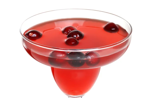 Cranberry punch cocktail focus on front rim of glass — Stock Photo, Image