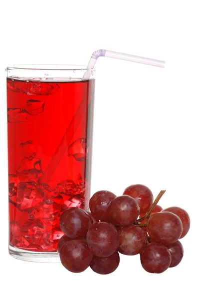 Sumo de uva com palha — Fotografia de Stock
