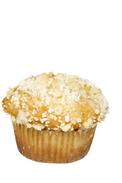 Na białym tle muffin z polewa strussel — Zdjęcie stockowe