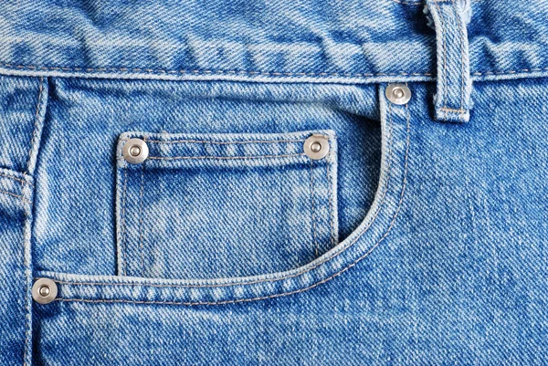 Macro voorzijde jeans zak — Stockfoto