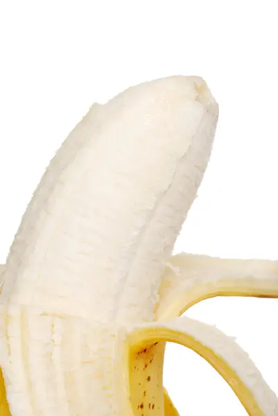 Makro oloupaný banán — Stock fotografie