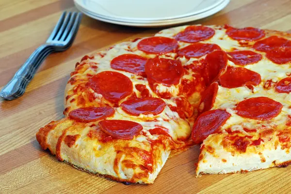 Pizza Snijd — Stockfoto