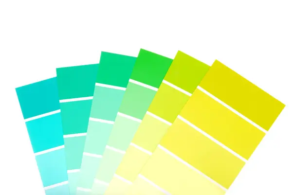 Green to blue color chips — Stock Photo, Image