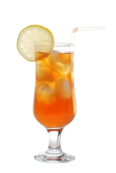 レモンのスライスと氷のお茶 — ストック写真
