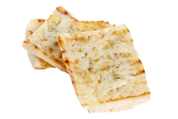 Isolated garlic bread with cheese — Stock Photo, Image