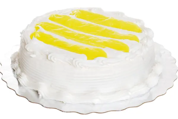 Isolated vanilla lemon cake — Stock Photo, Image