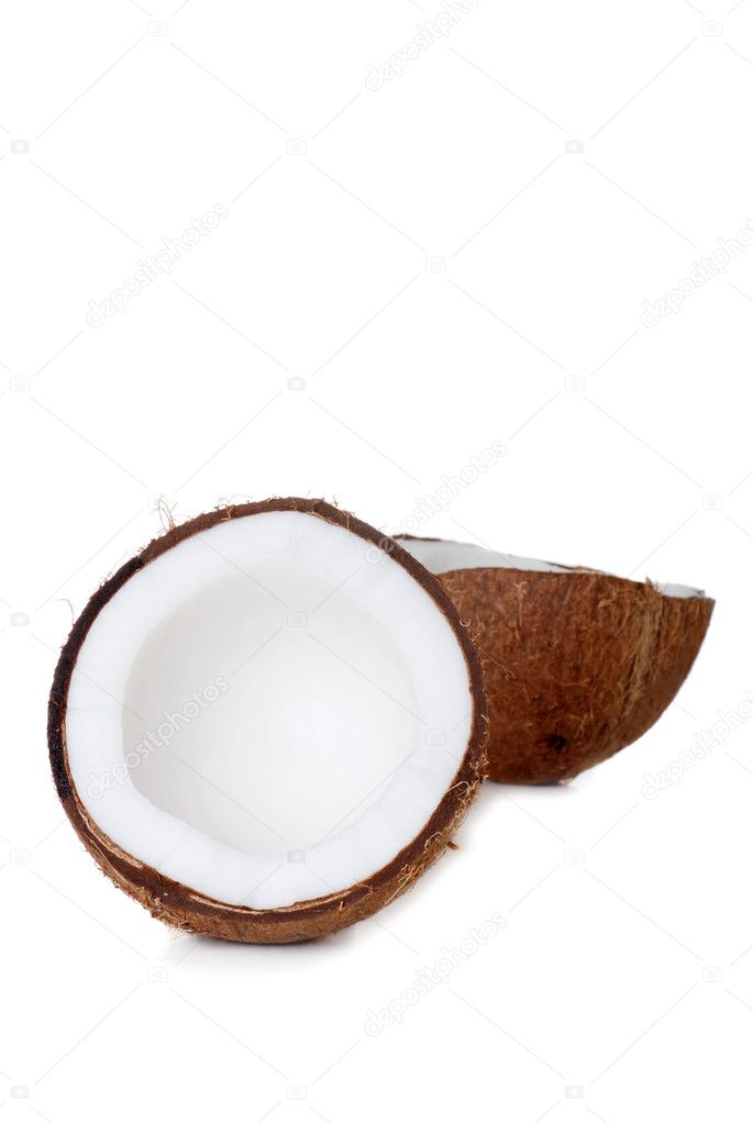 Isolated coconut half