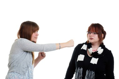 Two Sisters fighting clipart