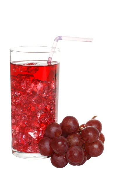 Grape juice with ice and fruit — Stock Photo, Image