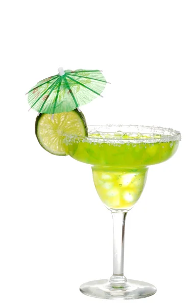 Lime margarita with an umbrella — Stock Photo, Image