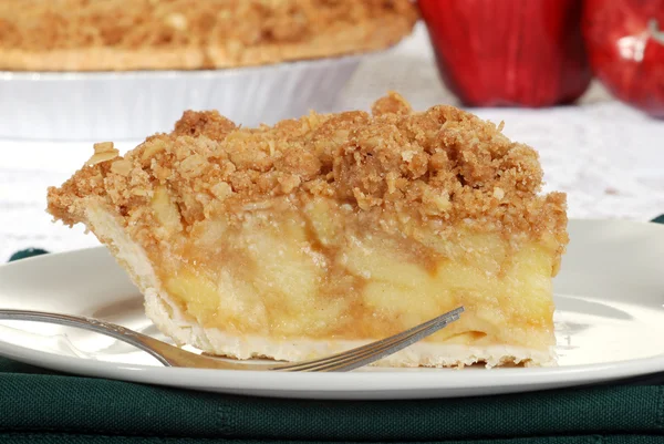 Macro apple crumble pie — Stock Photo, Image
