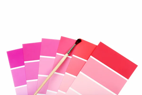 Rött och lila färg marker med pensel — Stockfoto