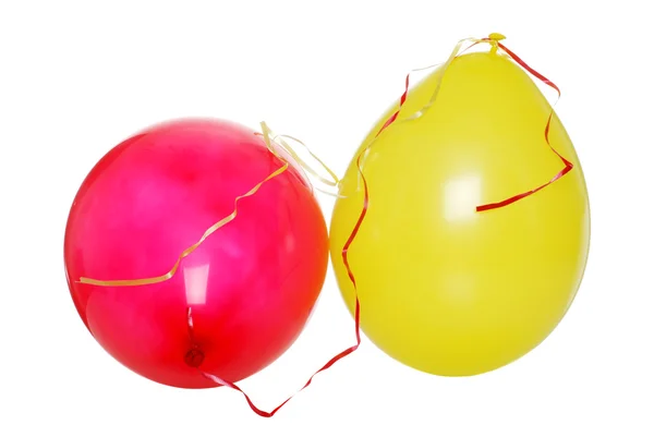 Röd och gul ballong — Stockfoto