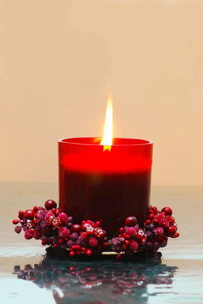 Červená svíčka — Stock fotografie