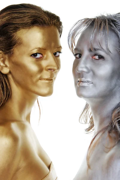 Silver and gold women — Stock Photo, Image