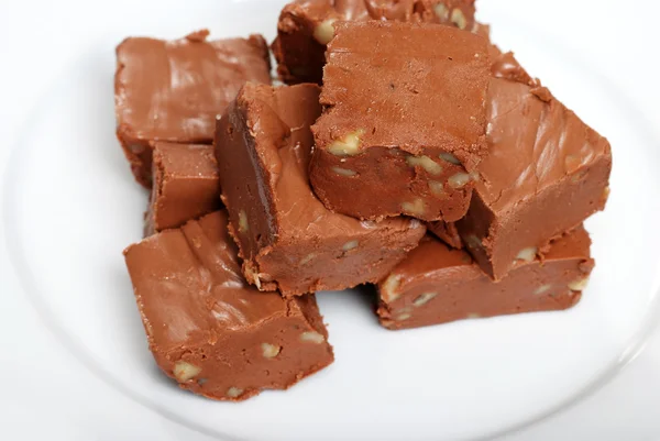 Top view fudge on a plate — Stock Photo, Image