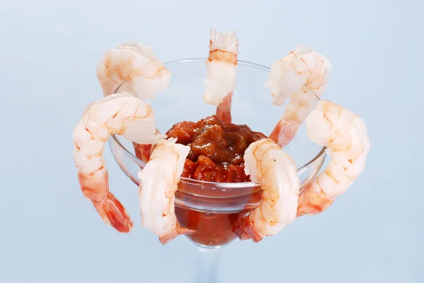 Top view shrimp cocktail — Stock Photo, Image