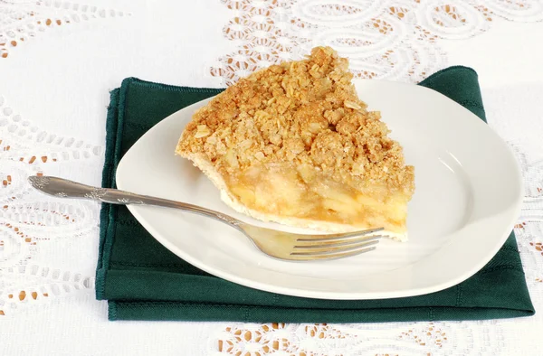 Apple crisp with a fork — Stock Photo, Image