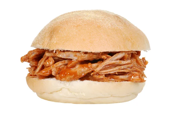 Sanduíche de porco puxado isolado — Fotografia de Stock
