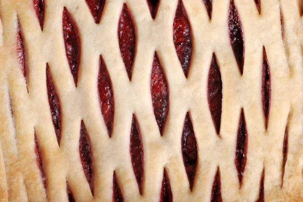 マクロ イチゴのパイ トップ — ストック写真
