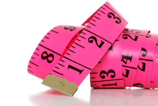 粉色胶带测量 — 图库照片
