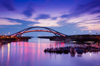 The dock bridge sunset with sky in taiwan Dream style clipart