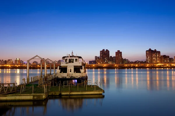 stock image The dock bridge sunset with sky in taiwan