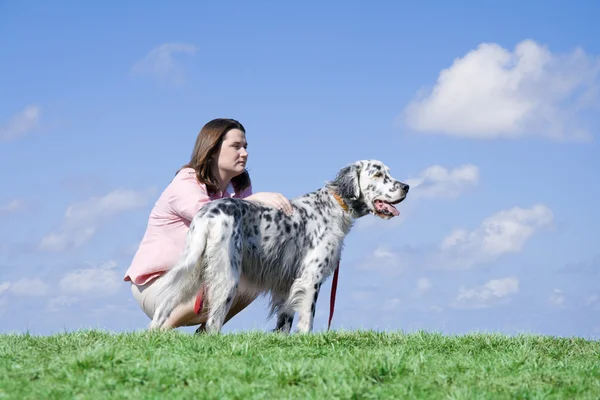 Lány és a kutya — Stock Fotó