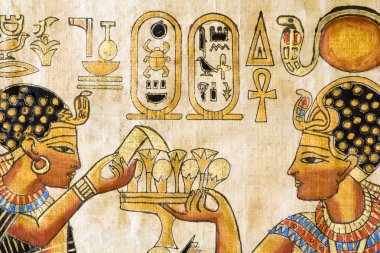 Fragment of Egyptian papyrus clipart