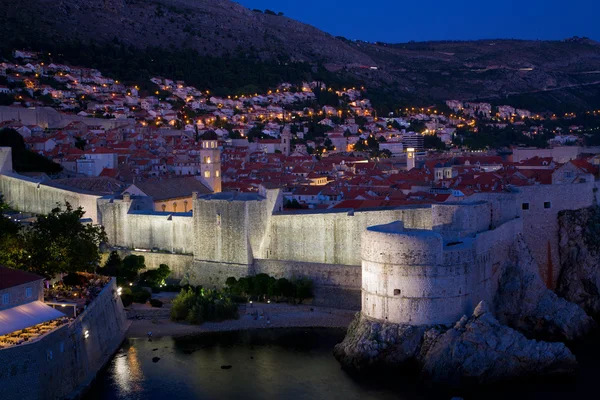 Dubrovnik på natten — Stockfoto