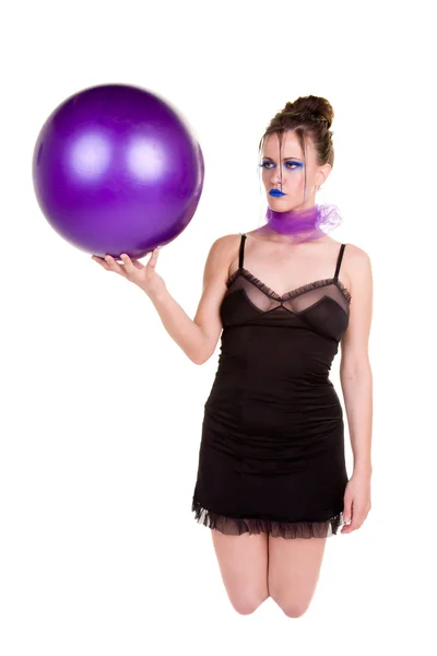 Woman with the ball — Stock Photo, Image