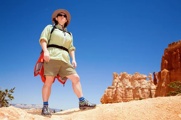 Pěší turistika v Bryce Canyonu — Stock fotografie